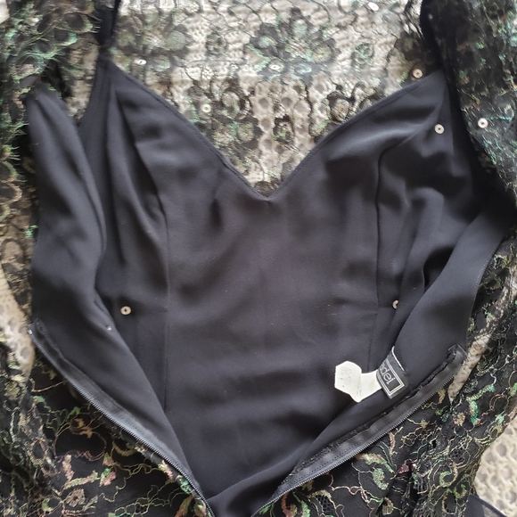 CASADEI | BLACK SEQUIN HANDKERCHIEF HEM MIDI DRESS - Picture 14 of 15